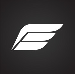 wing icon on black background for graphic and web vector image