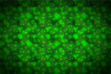 bright glowy biology cells bacterias and virus vector