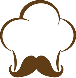 chefs hat with mustache icon food design vector