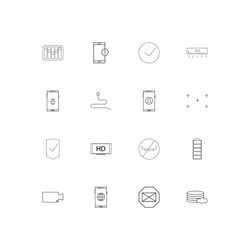 devices linear thin icons set outlined simple vector image