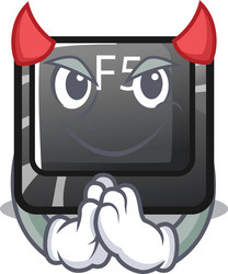 devil button f5 in shape cartoon vector image