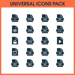 file icons set with code locked shape and other vector image