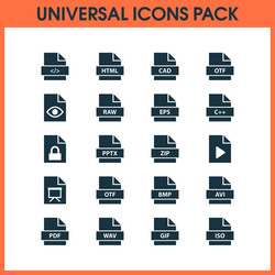 file icons set with code locked shape and other vector