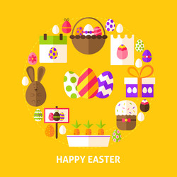 Happy easter postcard vector