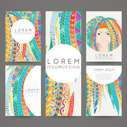 set of design templates brochures in random vector image