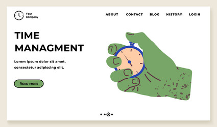 time management workflow organization website vector image