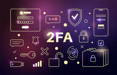 Two factor authentication Royalty Free Vector Image