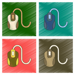 assembly flat shading style icon computer mouse vector image