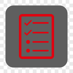 checklist page rounded square button vector image