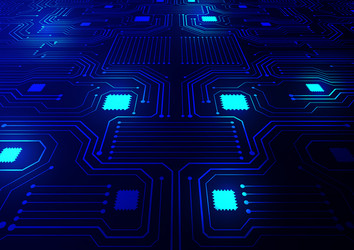 circuit technology background with hi-tech vector image