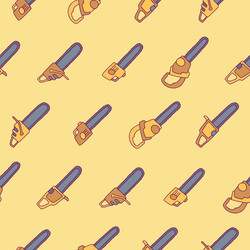 collection of chainsaw seamless pattern design vector image