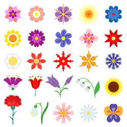 Colorful Flower Set - Diverse Blooms Vector Image