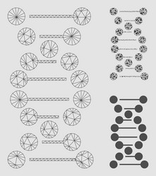 dna mesh 2d model and triangle mosaic icon vector image