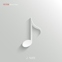 note icon - white app button vector image
