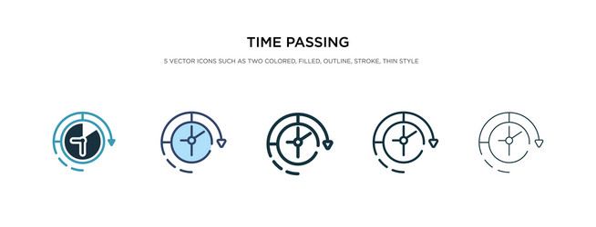 time passing icon in different style two colored vector image