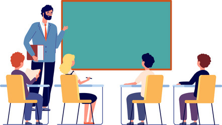 Children study with teacher school inclusion vector