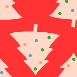 christmas tree seamless pattern in red new year vector image