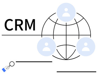 crm network with connected user profiles vector image