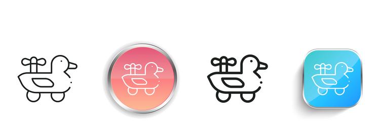 duck icon thin linear regular and button style vector image