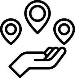hand and pins icon location map navigation vector image