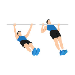Inverted Rows Exercise - Reverse Pull-Ups vector image