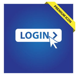 login with mouse icon for web and mobile vector image