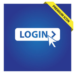 login with mouse icon for web and mobile vector