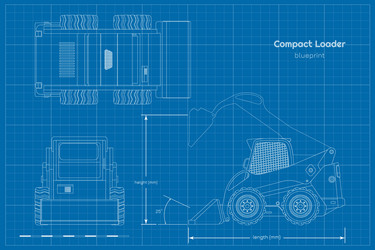 outline compact loader contour side front top vector image