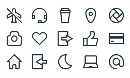 user interface line icons linear set quality vector image