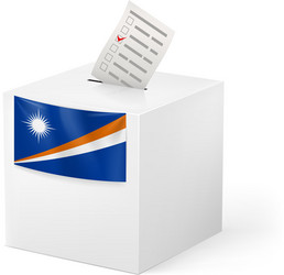 Ballot box with voting paper marshall islands vector