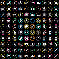 blog 100 icons universal set for web and ui vector image