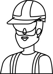 builder constructor with helmet and goggles vector image