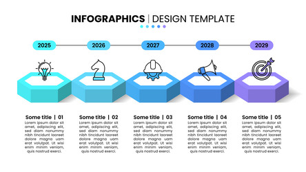 infographic template timeline with 5 steps vector image