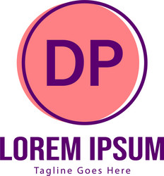 initial dp logo template with modern frame vector image