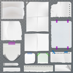 Note papers page of notepad or sheets vector