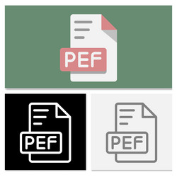 pef document file format type flat icon vector image