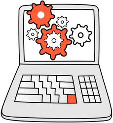 Technical support computer service settings vector