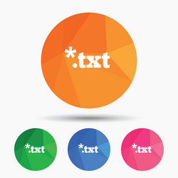 Text file icon download txt doc button vector