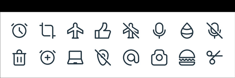 user interface line icons linear set quality vector image