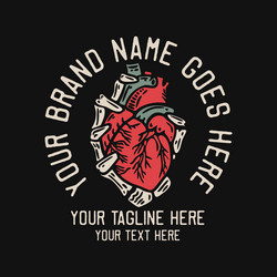 Vintage Skeleton Holding Heart Vector Image