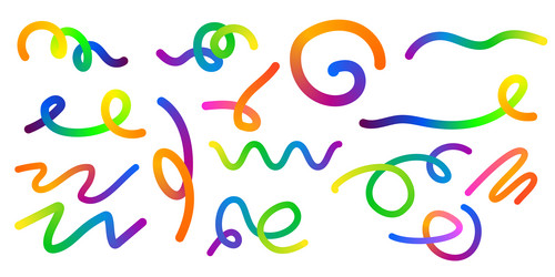 abstract color rainbow gradient shapes set vector image