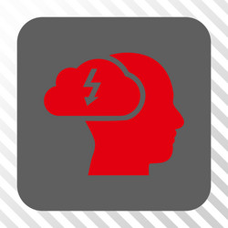 brainstorming rounded square button vector image