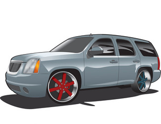 Chrome Custom SUV vector image