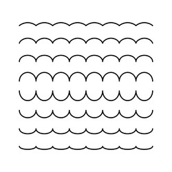 collection of wavy lines set isolated vector image