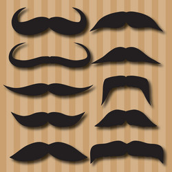 different types of mustaches retro style vector image
