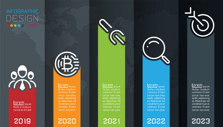 Five labels with business icon infographics vector