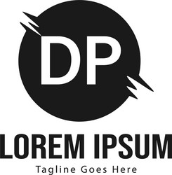 initial dp logo template with modern frame vector image