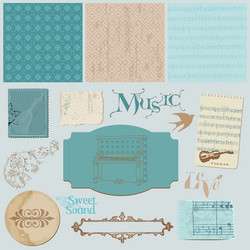 Scrapbook love set of design elements Royalty Free Vector