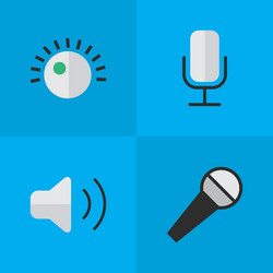 Set of simple melody icons vector