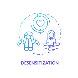 2d desensitization gradient line icon concept vector image